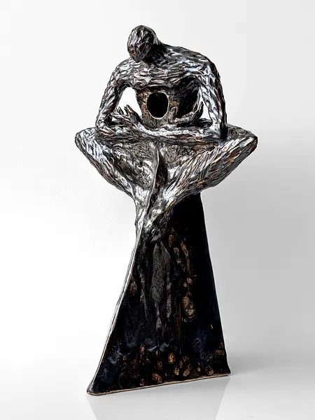 Image of Void II by VITALIY KRASUTSKIY, size: 50х20х15 см, made of Chamotte clay, glazes, Sculpture medium, from Lviv, part of the Series 1 series, priced at $600 Photo 2 of 10.