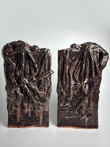 Image of Disappointment 4 by VITALIY KRASUTSKIY, size: 40х20 см, made of Chamotte clay, glazes, Sculpture medium, from Lviv, part of the Sculpture 2 series, priced at $400 Photo 2 of 4.