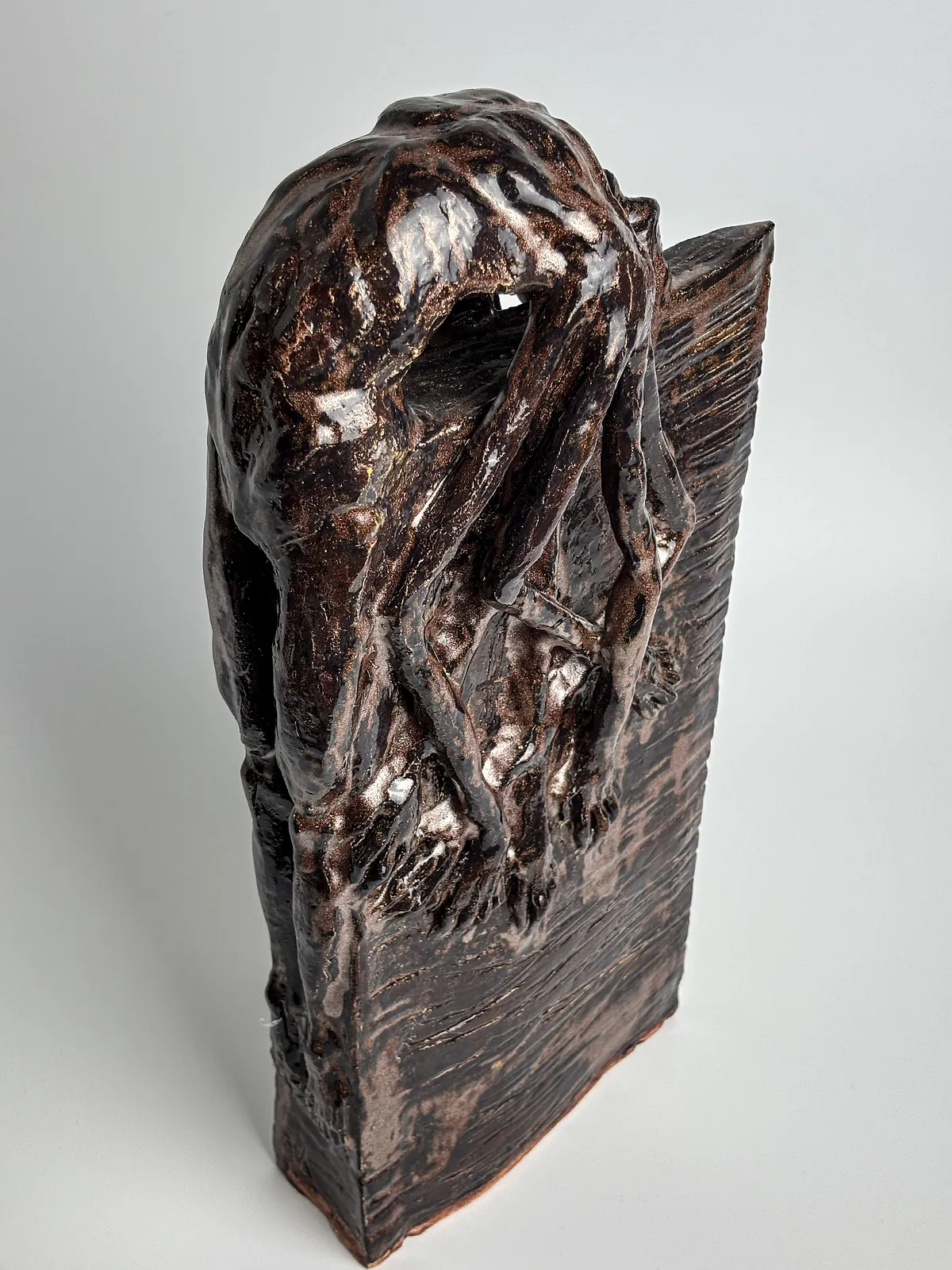 Image of Disappointment 3 by VITALIY KRASUTSKIY, made of Chamotte clay, glazes, Sculpture medium, from Lviv, part of the Sculpture 2 series, priced at €400 Photo 3 of 4.