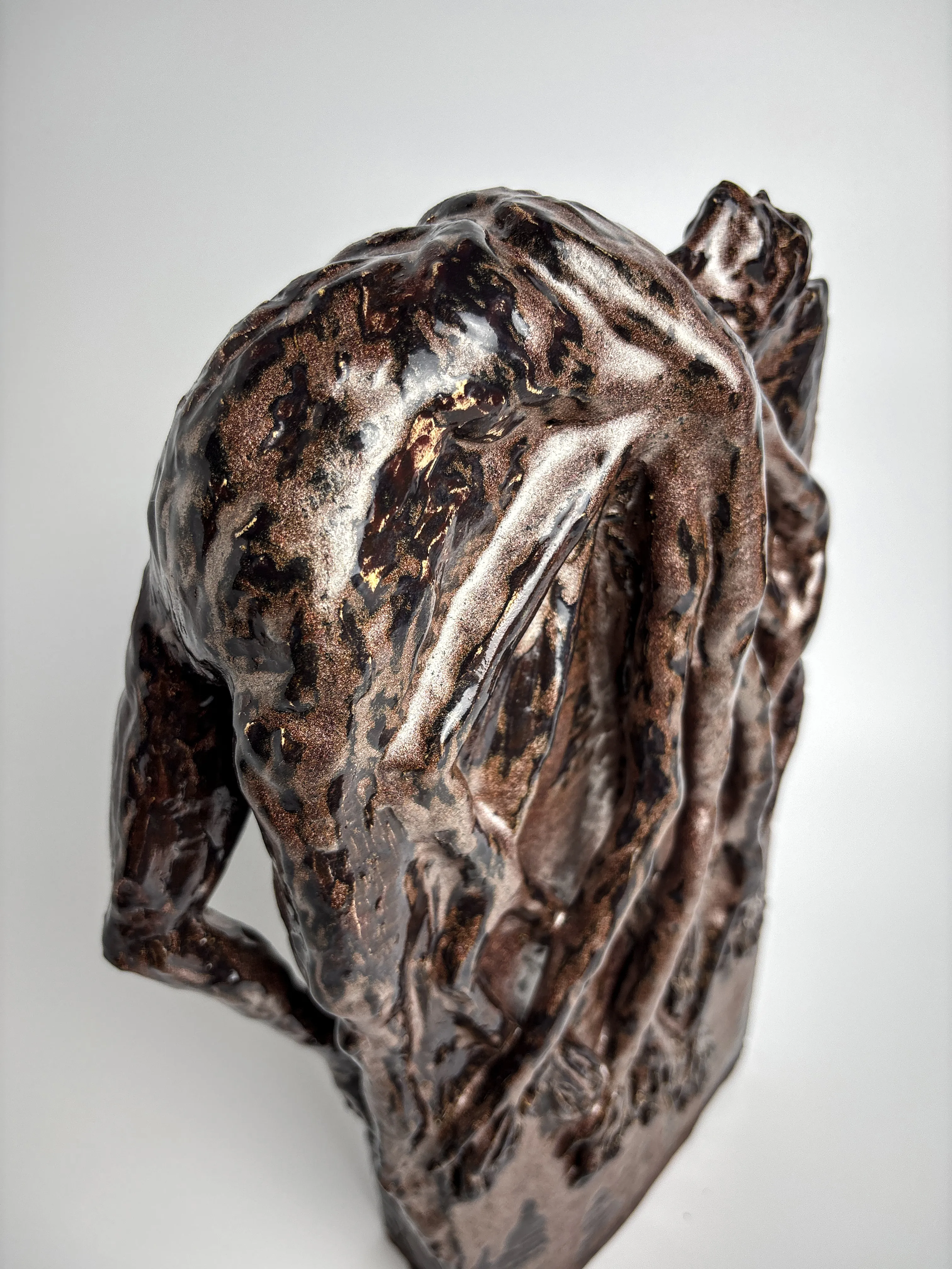 Image of Disappointment 2 by VITALIY KRASUTSKIY, size: 40х20 см, made of Chamotte clay, glazes, Sculpture medium, from Lviv, part of the Sculpture 2 series, priced at $400 Photo 4 of 6.