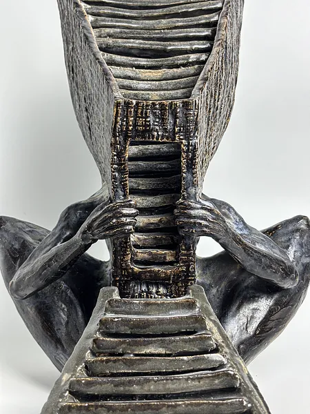 Image of Path by VITALIY KRASUTSKIY, size: 40х25х30 см \ 20х20х10 см, made of Chamotte clay, glazes, Sculpture medium, part of the Series 1 series, priced at $1600 Photo 3 of 10.