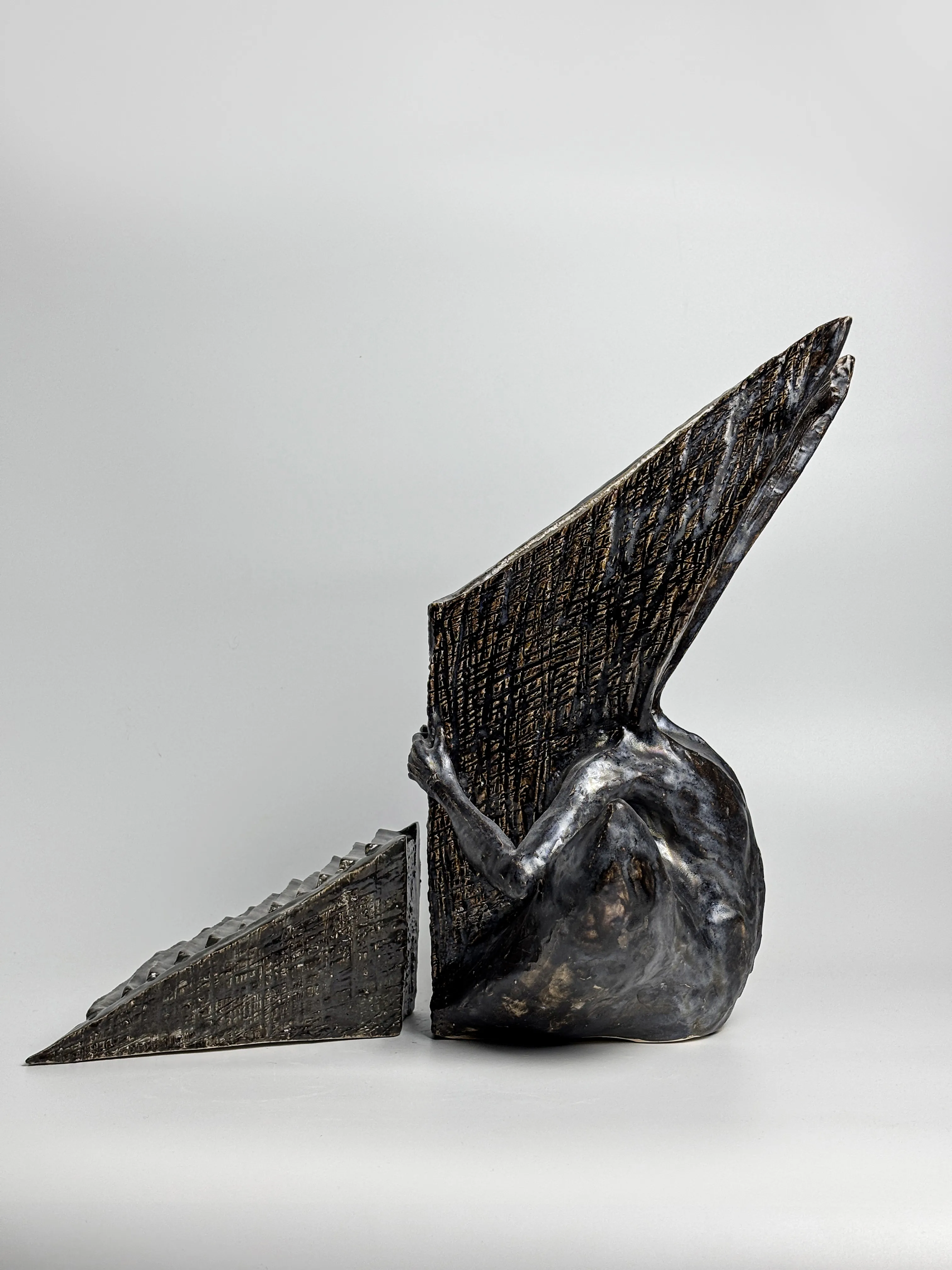 Image of Path by VITALIY KRASUTSKIY, size: 40х25х30 см \ 20х20х10 см, made of Chamotte clay, glazes, Sculpture medium, part of the Series 1 series, priced at $1600 Photo 6 of 10.