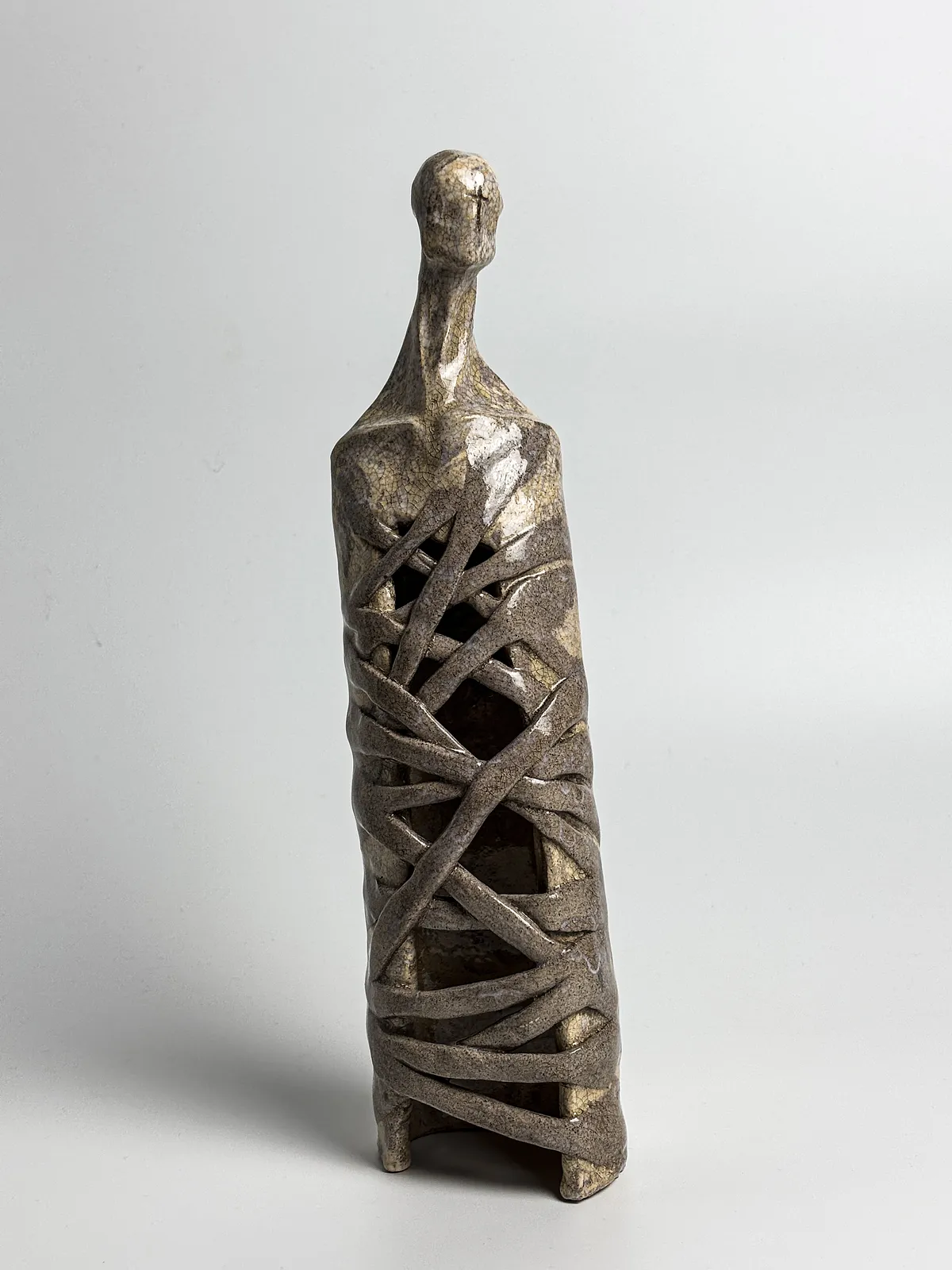Image of Wrapped by VITALIY KRASUTSKIY, made of Chamotte clay, glazes, Sculpture medium, from Lviv, part of the Series 1 series Photo 1 of 8.