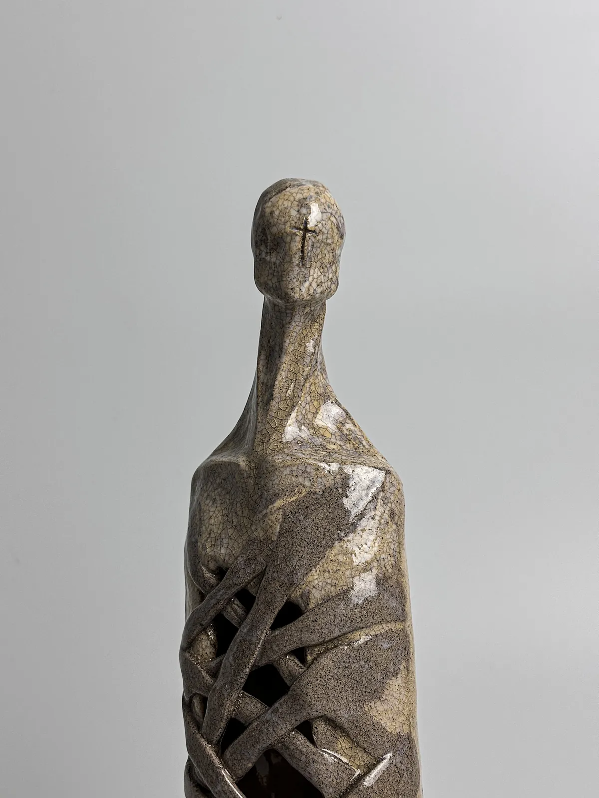 Image of Wrapped by VITALIY KRASUTSKIY, made of Chamotte clay, glazes, Sculpture medium, from Lviv, part of the Series 1 series Photo 2 of 8.