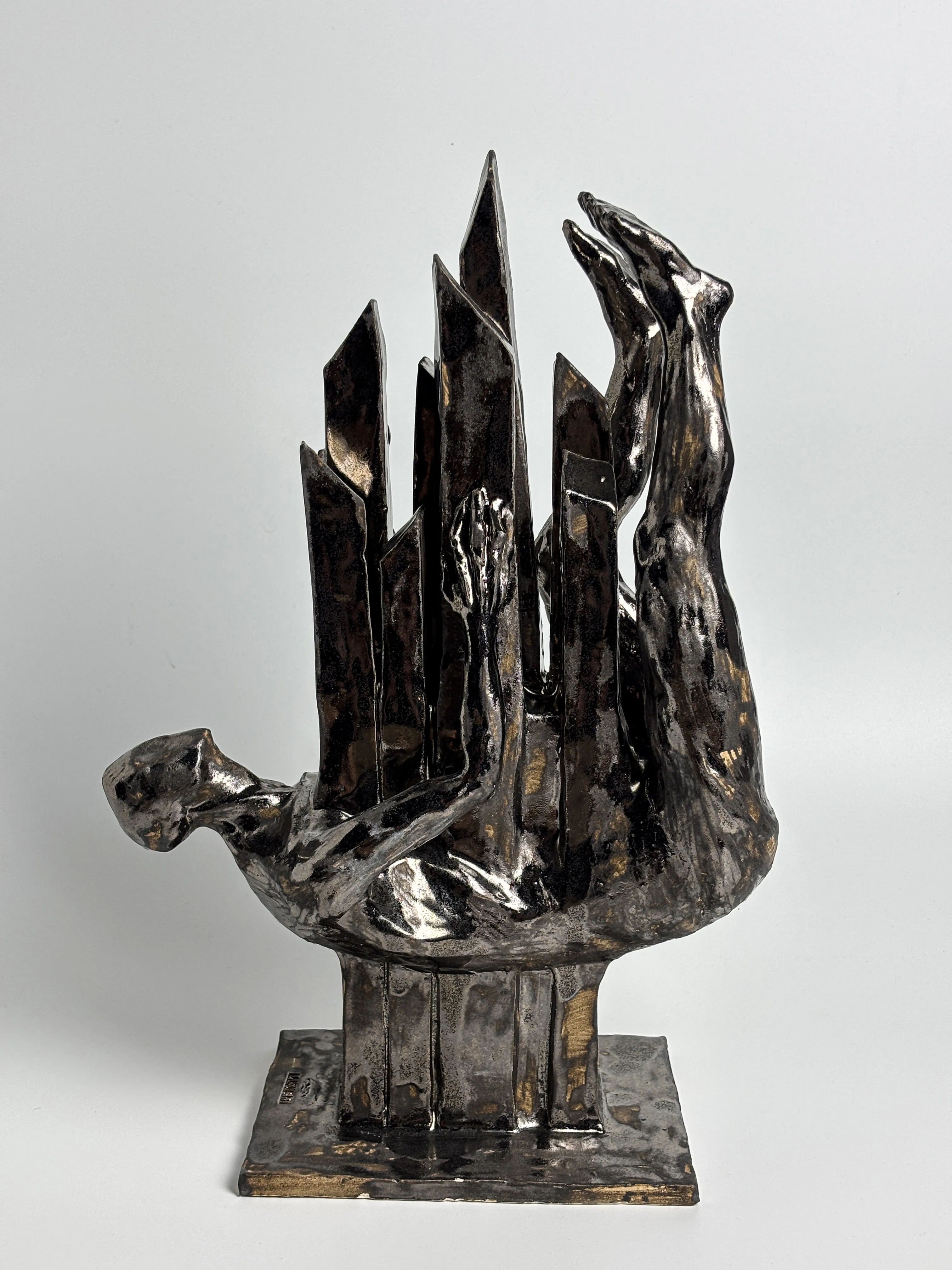 Image of Decline by VITALIY KRASUTSKIY, size: 42х30х15 см, made of Chamotte clay, glazes, Sculpture medium, from Lviv, part of the Series 1 series, priced at €1200 Photo 1 of 10.