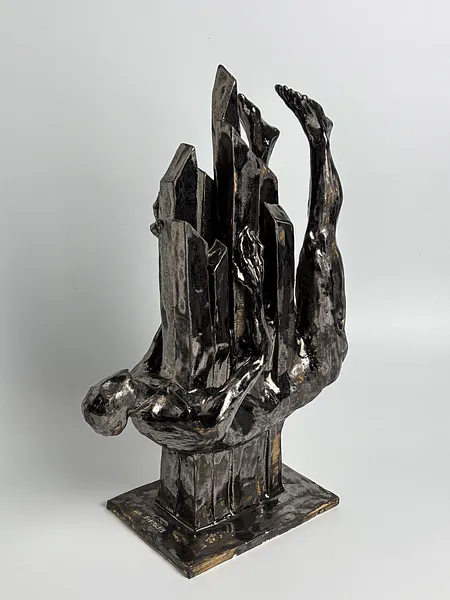 Image of Decline by VITALIY KRASUTSKIY, size: 42х30х15 см, made of Chamotte clay, glazes, Sculpture medium, from Lviv, part of the Series 1 series, priced at €1200 Photo 2 of 10.