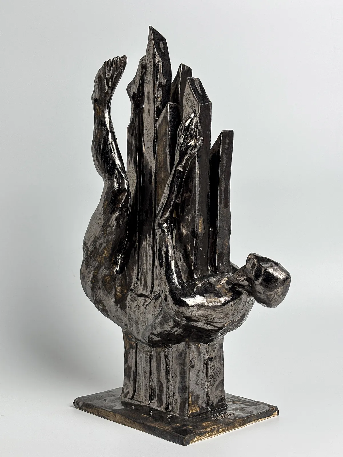 Image of Decline by VITALIY KRASUTSKIY, made of Chamotte clay, glazes, Sculpture medium, from Lviv, part of the Series 1 series, priced at €1200 Photo 4 of 10.