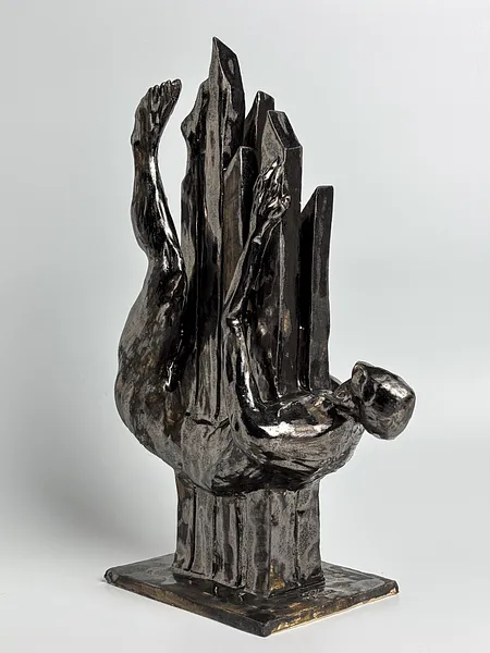 Image of Decline by VITALIY KRASUTSKIY, size: 42х30х15 см, made of Chamotte clay, glazes, Sculpture medium, from Lviv, part of the Series 1 series, priced at €1200 Photo 4 of 10.