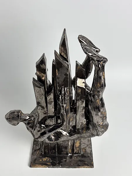 Image of Decline by VITALIY KRASUTSKIY, size: 42х30х15 см, made of Chamotte clay, glazes, Sculpture medium, from Lviv, part of the Series 1 series, priced at €1200 Photo 7 of 10.