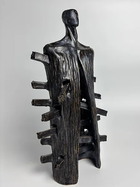 Image of House by VITALIY KRASUTSKIY, size: 40х22х10, made of Chamotte clay, glazes, Sculpture medium, from Lviv, part of the Series 1 series, priced at €600 Photo 2 of 10.