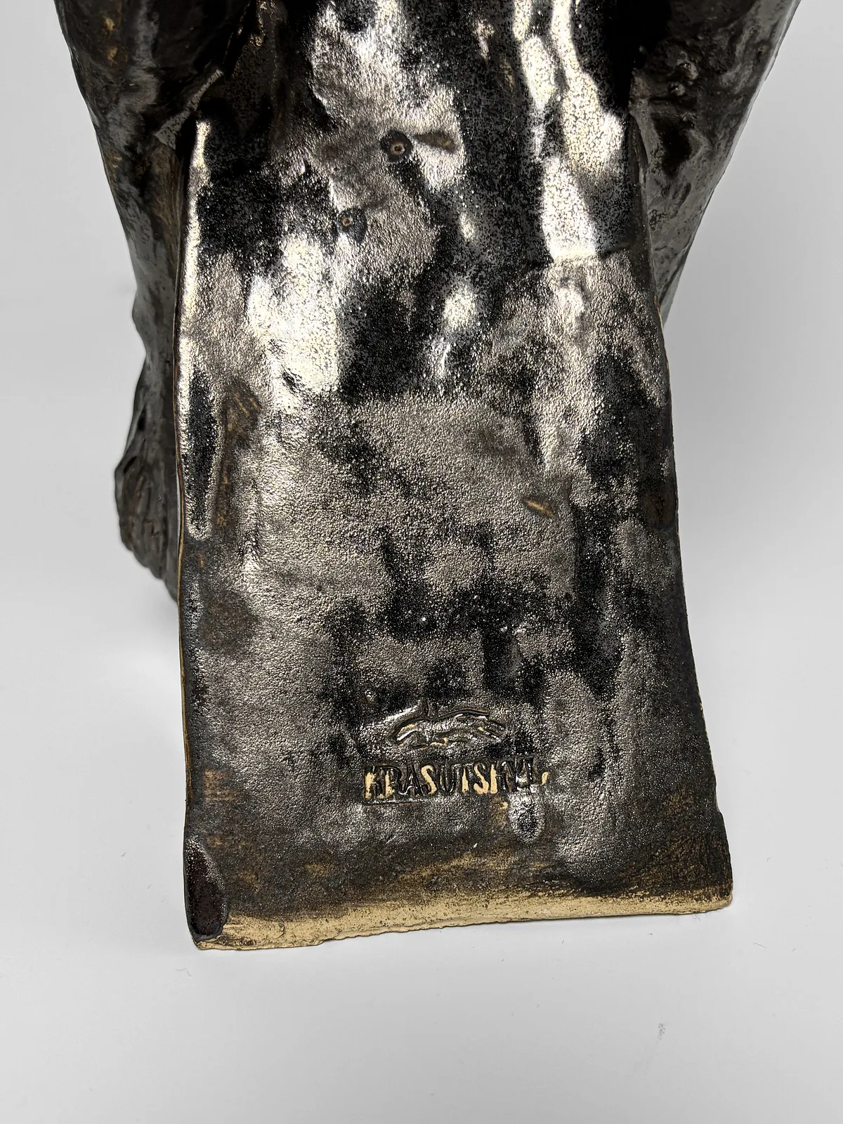 Image of Crucified by VITALIY KRASUTSKIY, made of Chamotte clay, glazes, Sculpture medium, from Lviv, part of the Series 1 series, priced at €1200 Photo 3 of 11.